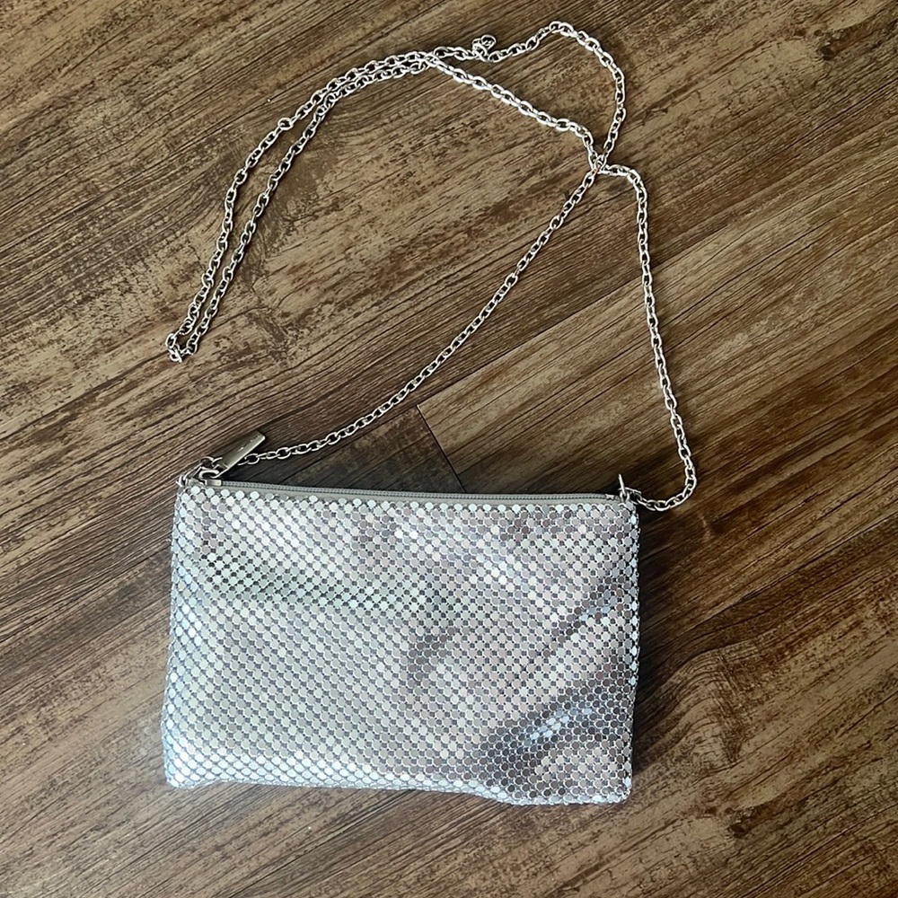 Silver Sequin Clutch with Charging Device